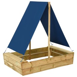vidaXL Arenero con tejado de madera de pino impregnada 80x60x97,5 cm