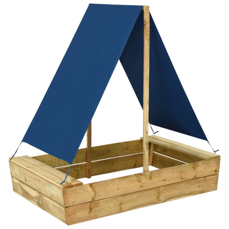 vidaXL Arenero con tejado de madera de pino impregnada 80x60x97,5 cm vidaXL Arenero con tejado de madera de pino impregnada 80x60x97,5 cm