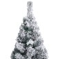 vidaXL Árbol de Navidad delgado con luces y nieve PVC verde 120 cm vidaXL Árbol de Navidad delgado con luces y nieve PVC verde 120 cm