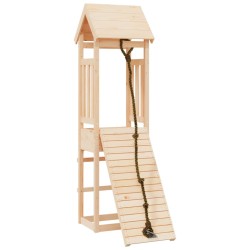 vidaXL Casa de juegos con pared de escalada madera maciza pino