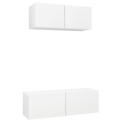 vidaXL Set de muebles de salón TV 2 piezas madera de ingeniería blanco