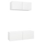vidaXL Set de muebles de salón TV 2 piezas madera de ingeniería blanco vidaXL Set de muebles de salón TV 2 piezas madera de ingeniería blanco