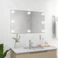 vidaXL Espejo de pared sin marco con luces LED rectangular de vidrio vidaXL Espejo de pared sin marco con luces LED rectangular de vidrio