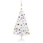 vidaXL Árbol de Navidad preiluminado con luces y bolas blanco 150 cm vidaXL Árbol de Navidad preiluminado con luces y bolas blanco 150 cm