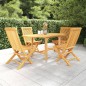 vidaXL Conjunto de comedor de jardín 5 piezas madera maciza de teca vidaXL Conjunto de comedor de jardín 5 piezas madera maciza de teca