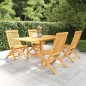vidaXL Conjunto de comedor de jardín 5 piezas madera maciza de teca vidaXL Conjunto de comedor de jardín 5 piezas madera maciza de teca