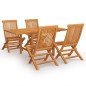 vidaXL Conjunto de comedor de jardín 5 piezas madera maciza de teca vidaXL Conjunto de comedor de jardín 5 piezas madera maciza de teca