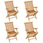vidaXL Juego de comedor para jardín 5 piezas madera maciza teca vidaXL Juego de comedor para jardín 5 piezas madera maciza teca