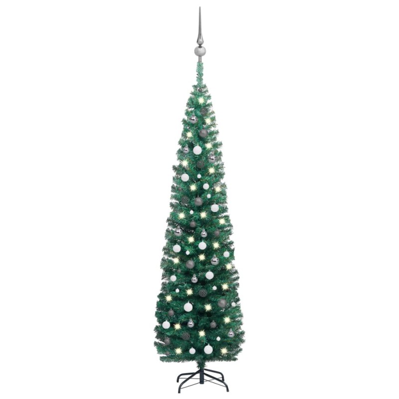 vidaXL Árbol de Navidad preiluminado con luces y bolas verde 240 cm vidaXL Árbol de Navidad preiluminado con luces y bolas verde 240 cm