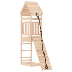 vidaXL Casa de juegos con pared de escalada madera maciza pino