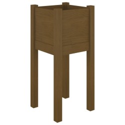 vidaXL Jardinera de madera maciza de pino marrón miel 31x31x70 cm