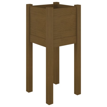 vidaXL Jardinera de madera maciza de pino marrón miel 31x31x70 cm