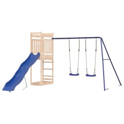 vidaXL Parque infantil de exterior madera maciza de pino