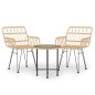 vidaXL Juego de comedor de jardín 3 piezas ratán sintético vidaXL Juego de comedor de jardín 3 piezas ratán sintético