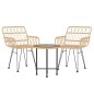 vidaXL Juego de comedor de jardín 3 piezas ratán sintético vidaXL Juego de comedor de jardín 3 piezas ratán sintético