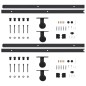 vidaXL Kit de herrajes de puertas correderas acero negro 2 uds 183 cm vidaXL Kit de herrajes de puertas correderas acero negro 2 uds 183 cm