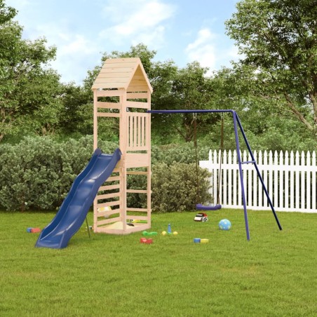 vidaXL Parque infantil de exterior madera maciza de pino