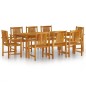 vidaXL Juego de comedor de jardín 9 piezas madera maciza de acacia vidaXL Juego de comedor de jardín 9 piezas madera maciza de acacia