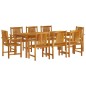 vidaXL Juego de comedor de jardín 9 piezas madera maciza de acacia vidaXL Juego de comedor de jardín 9 piezas madera maciza de acacia