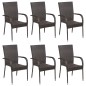 vidaXL Set de muebles de comedor de jardín 7 piezas de ratán marrón vidaXL Set de muebles de comedor de jardín 7 piezas de ratán marrón