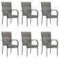 vidaXL Set de muebles de comedor de jardín 7 piezas de ratán gris vidaXL Set de muebles de comedor de jardín 7 piezas de ratán gris