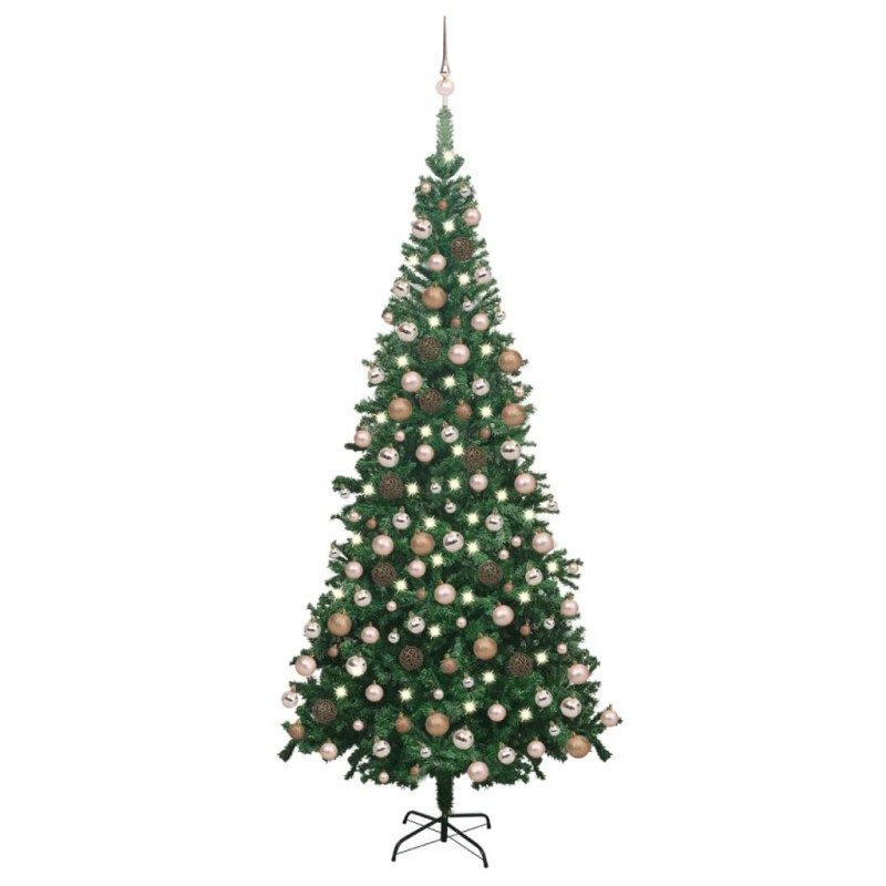 vidaXL Árbol de Navidad artificial con luces y bolas verde 240 cm vidaXL Árbol de Navidad artificial con luces y bolas verde 240 cm