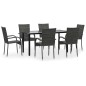 vidaXL Juego de comedor de jardín 7 piezas ratán sintético gris vidaXL Juego de comedor de jardín 7 piezas ratán sintético gris