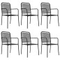 vidaXL Juego de comedor jardín 7 pzas acero y cuerda de algodón negro vidaXL Juego de comedor jardín 7 pzas acero y cuerda de algodón negro