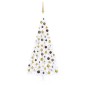 vidaXL Medio árbol de Navidad con luces y bolas blanco 120 cm vidaXL Medio árbol de Navidad con luces y bolas blanco 120 cm
