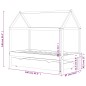 vidaXL Estructura de cama infantil cajón madera pino blanco 80x160 cm vidaXL Estructura de cama infantil cajón madera pino blanco 80x160 cm
