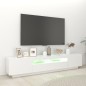 vidaXL Mueble para TV con luces LED blanco 200x35x40 cm