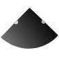 vidaXL Estantes esquina 2 uds soportes cromados vidrio negro 35x35 cm