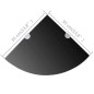 vidaXL Estantes esquina 2 uds soportes cromados vidrio negro 35x35 cm