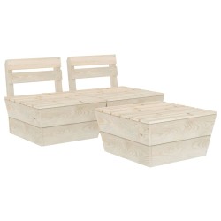 vidaXL Muebles de palets para jardín 3 pzas madera de abeto impregnada