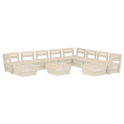 vidaXL Muebles de paléts de jardín 11 pzas madera de abeto impregnada