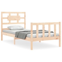 vidaXL Estructura de cama con cabecero madera maciza 100x200 cm