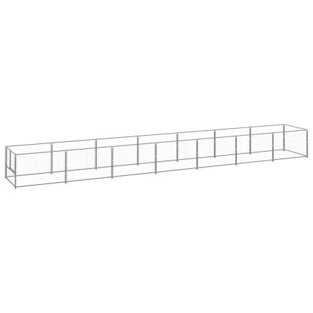 vidaXL Perrera plateada 7 m² acero