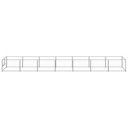 vidaXL Perrera plateada 7 m² acero