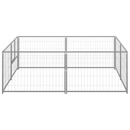 vidaXL Perrera plateada 4 m² acero