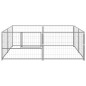 vidaXL Perrera plateada 4 m² acero