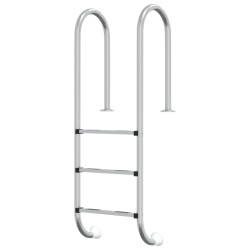 vidaXL Escalera para piscina acero inoxidable 304 54x38x158 cm