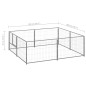 vidaXL Perrera plateada 4 m² acero
