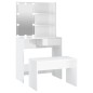 vidaXL Juego de tocador con LED madera contrachapada blanco brillante vidaXL Juego de tocador con LED madera contrachapada blanco brillante