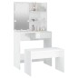 vidaXL Juego de tocador con LED madera contrachapada blanco brillante vidaXL Juego de tocador con LED madera contrachapada blanco brillante