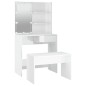 vidaXL Juego de tocador con LED madera contrachapada blanco brillante vidaXL Juego de tocador con LED madera contrachapada blanco brillante