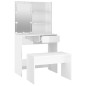 vidaXL Juego de tocador con LED madera contrachapada blanco brillante vidaXL Juego de tocador con LED madera contrachapada blanco brillante