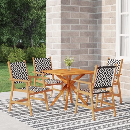 vidaXL Juego de comedor de jardín 5 piezas madera maciza de acacia