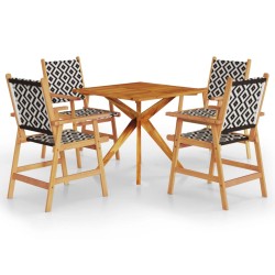 vidaXL Juego de comedor de jardín 5 piezas madera maciza de acacia