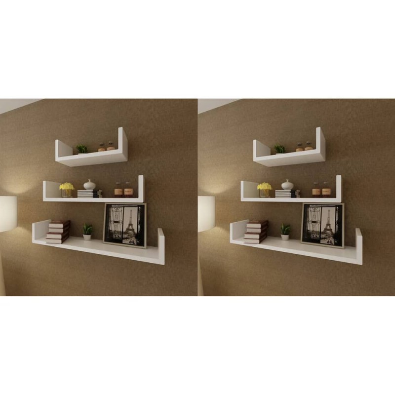 vidaXL Estantes de pared 6 unidades blanco vidaXL Estantes de pared 6 unidades blanco