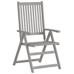 vidaXL Sillas de jardín reclinables 6 uds madera maciza de acacia gris